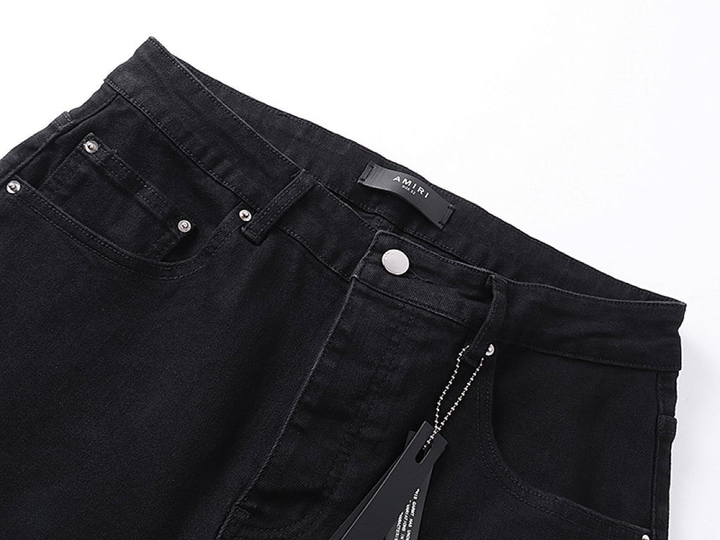 Amiri rhinestone-embellished black jeans