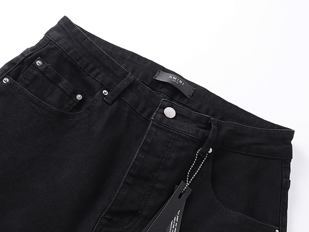 Amiri rhinestone-embellished black jeans