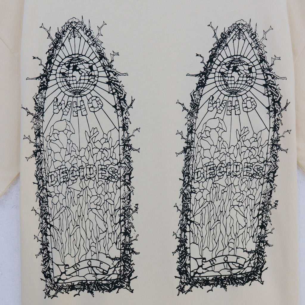 White Thorned Abstract Cotton Jersey T-Shirt