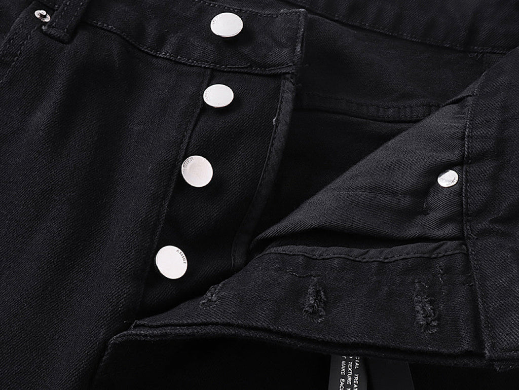 Amiri rhinestone-embellished black jeans