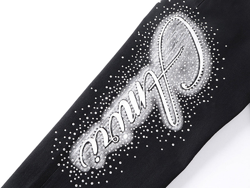 Amiri rhinestone-embellished black jeans