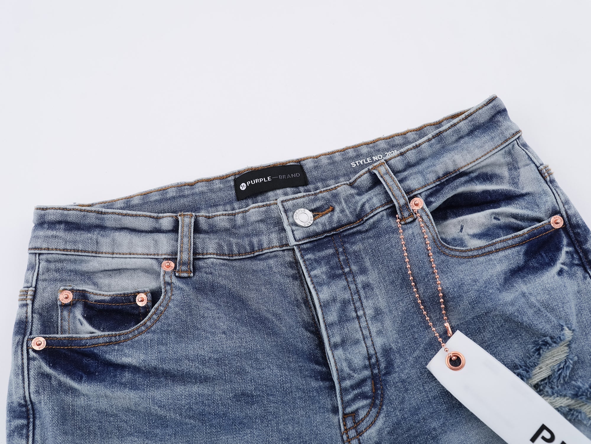 P117 Distressed Low Cuffed Jeans