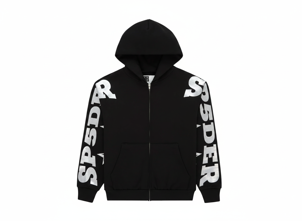 Sp5der MX555 Zip Hoodie Heather Grey