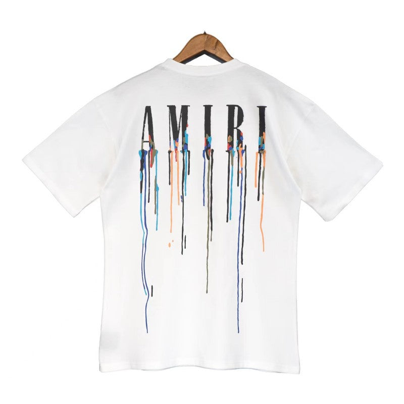 AM 'Dripping Logo' White Tee