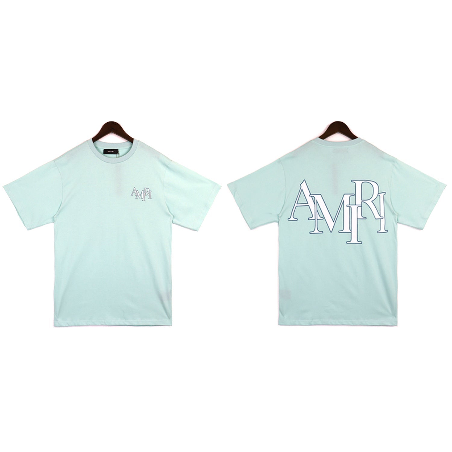 AM 'Staggered Logo Mint' Tee