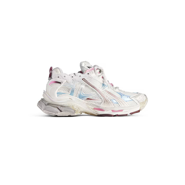 Men's Runner Gradient Sneaker in White/brown/blue/pink/grey
