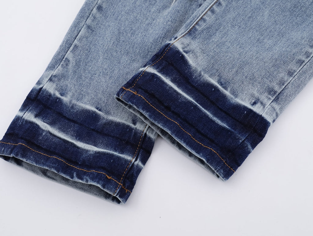 P117 Distressed Low Cuffed Jeans