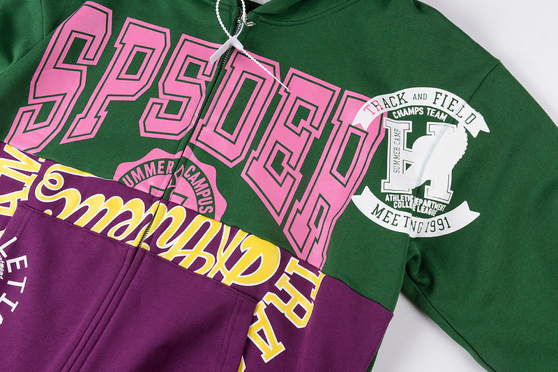 Sp5der Campers Field Zip Up Hoodie Green